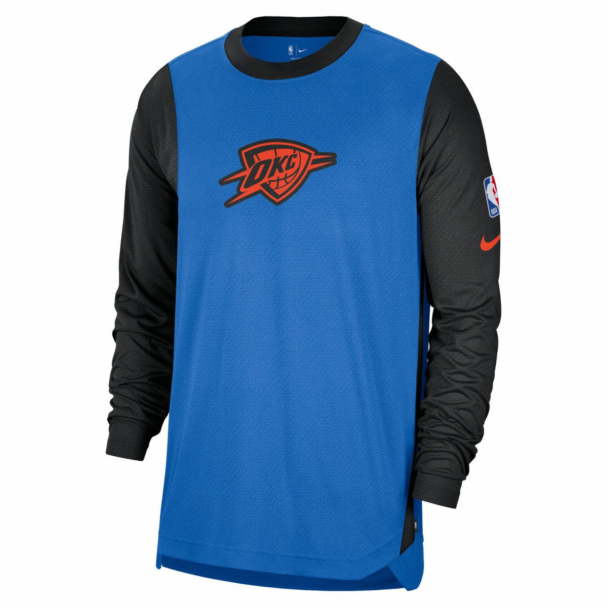 Oklahoma City Thunder 2024/25 City Edition Authentic Pregame Performance Long Sleeve Shooting T-Shirt - Blue/Black | Nike cheap