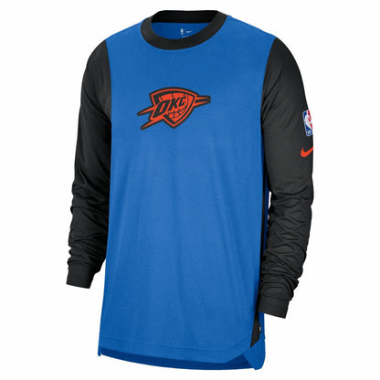 Oklahoma City Thunder 2024/25 City Edition Authentic Pregame Performance Long Sleeve Shooting T-Shirt - Blue/Black | Nike cheap