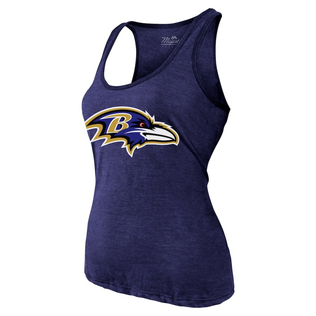 Lamar Jackson Baltimore Ravens Majestic Threads Women's Name & Number Tri-Blend Tank Top - Purple outlet