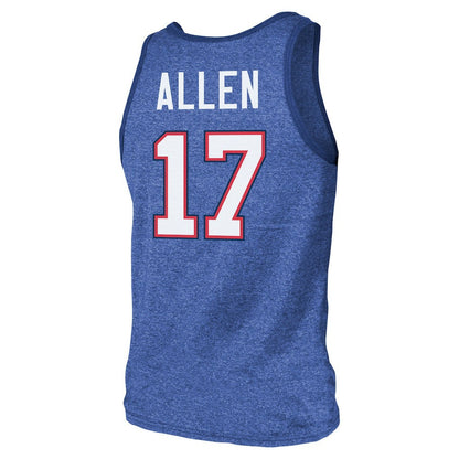 Josh Allen Buffalo Bills Majestic Threads Tri-Blend Player Name & Number Tank Top - Royal on sale