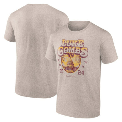Luke Combs x Washington Commanders Growin' Up and Gettin' Old Tour T-Shirt - Tan cheap