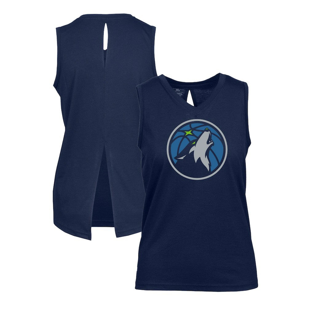 Minnesota Timberwolves Levelwear Women's Paisley Core V-Neck Tank Top - Navy shop
