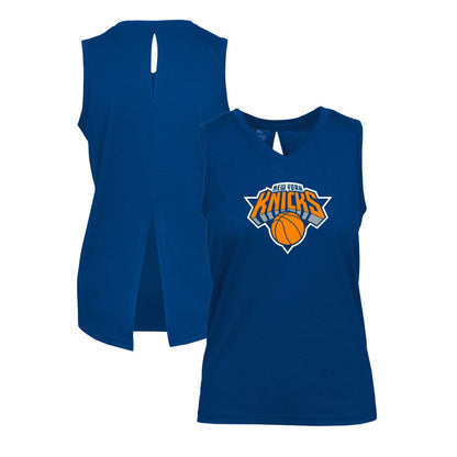 New York Knicks Levelwear Women's Paisley Core V-Neck Tank Top - Blue shop