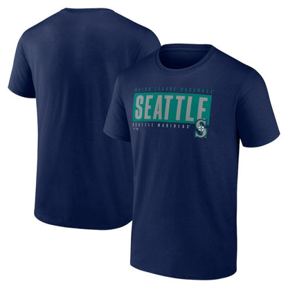 Seattle Mariners Blocked Out T-Shirt - Navy