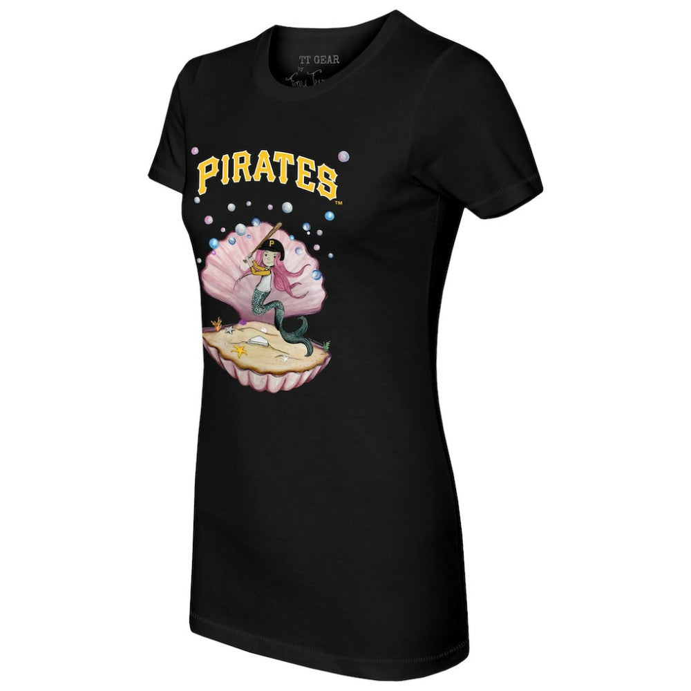 Pittsburgh Pirates Tiny Turnip Women's Mermaid T-Shirt - Black