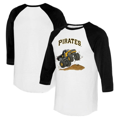 Pittsburgh Pirates Tiny Turnip Unisex Monster Truck 3/4-Sleeve Raglan T-Shirt - White/Black