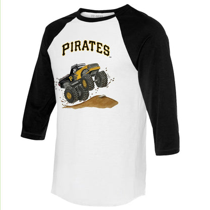 Pittsburgh Pirates Tiny Turnip Unisex Monster Truck 3/4-Sleeve Raglan T-Shirt - White/Black