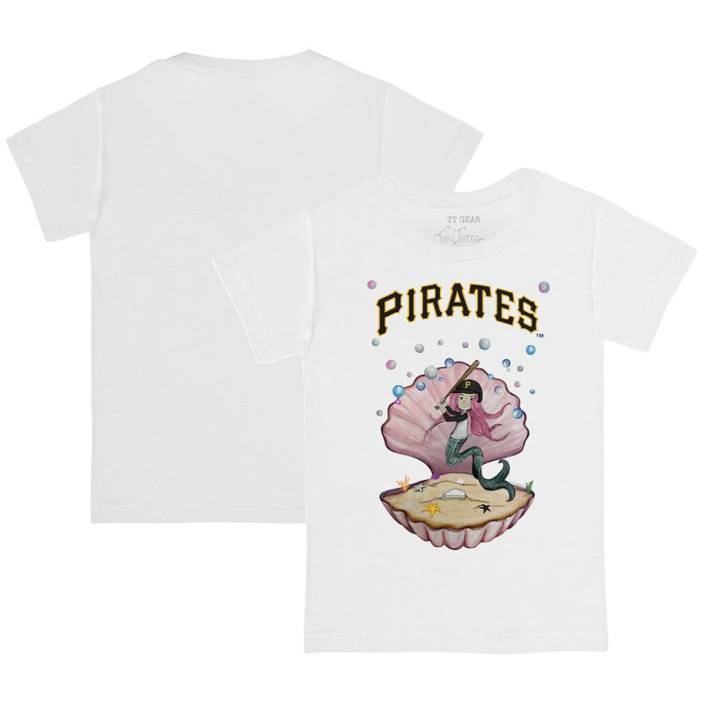 Pittsburgh Pirates Tiny Turnip Youth Mermaid T-Shirt - White