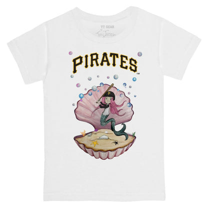 Pittsburgh Pirates Tiny Turnip Youth Mermaid T-Shirt - White
