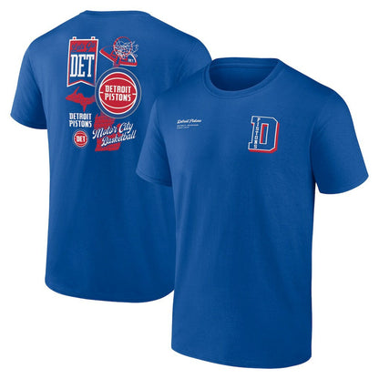 Detroit Pistons Split Zone T-Shirt sale - Blue discount