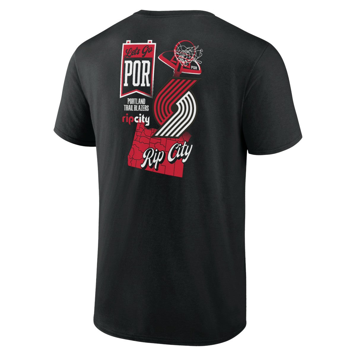 Portland Trail Blazers Split Zone T-Shirt - Black outlet