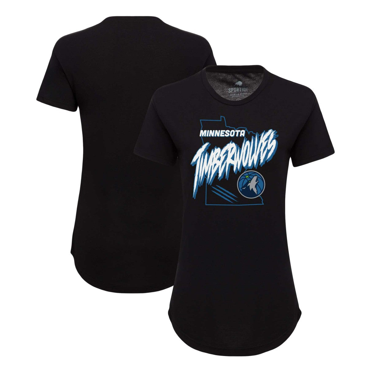 Minnesota Timberwolves Sportiqe Women's Phoebe Super Soft Tri-Blend T-Shirt - Black sale