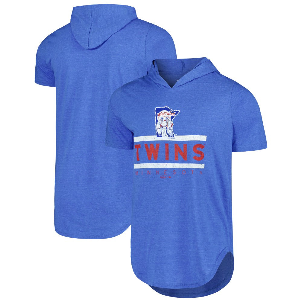 Minnesota Twins Majestic Threads Tri-Blend Hoodie T-Shirt - Royal