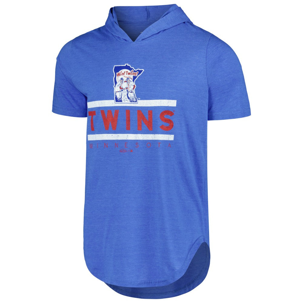 Minnesota Twins Majestic Threads Tri-Blend Hoodie T-Shirt - Royal