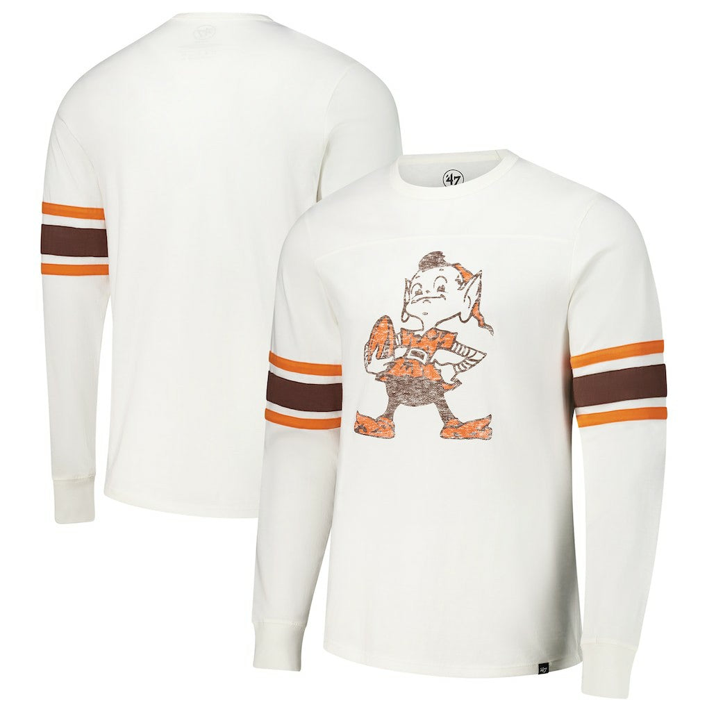 Cleveland Browns '47 Gridiron Throwback Premier Brex Long Sleeve T-Shirt - White outlet