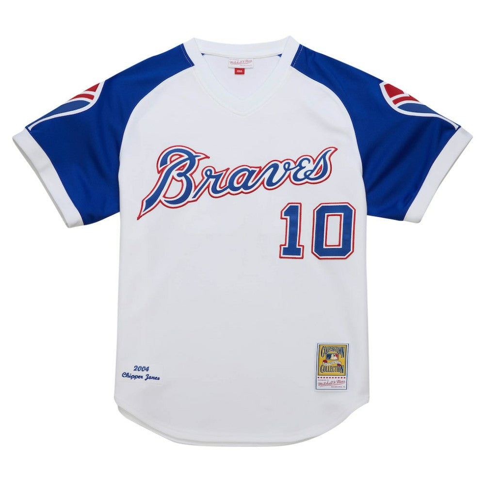 Chipper Jones Atlanta Braves 2004 Cooperstown Collection Authentic Throwback Jersey - White | Mitchell & Ness