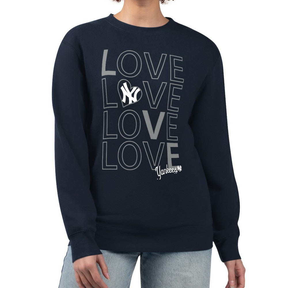 New York Yankees G-III 4Her by Carl Banks Women's Love Team Logo Fleece Pullover Sweatshirt - Navy
