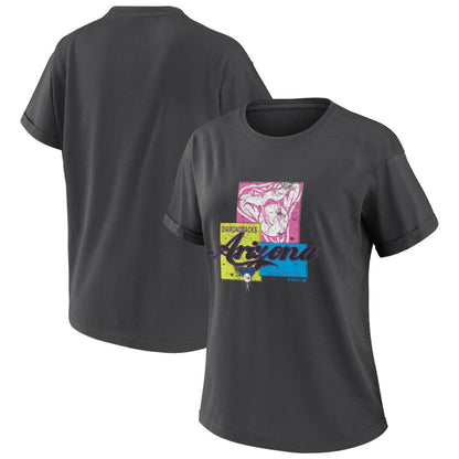 Arizona Diamondbacks WEAR by Erin Andrews Women's Domestic Box Color Boyfriend T-Shirt - Charcoal
