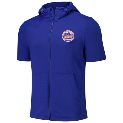 New York Mets Levelwear Recruit Short Sleeve Full-Zip Hoodie - Royal