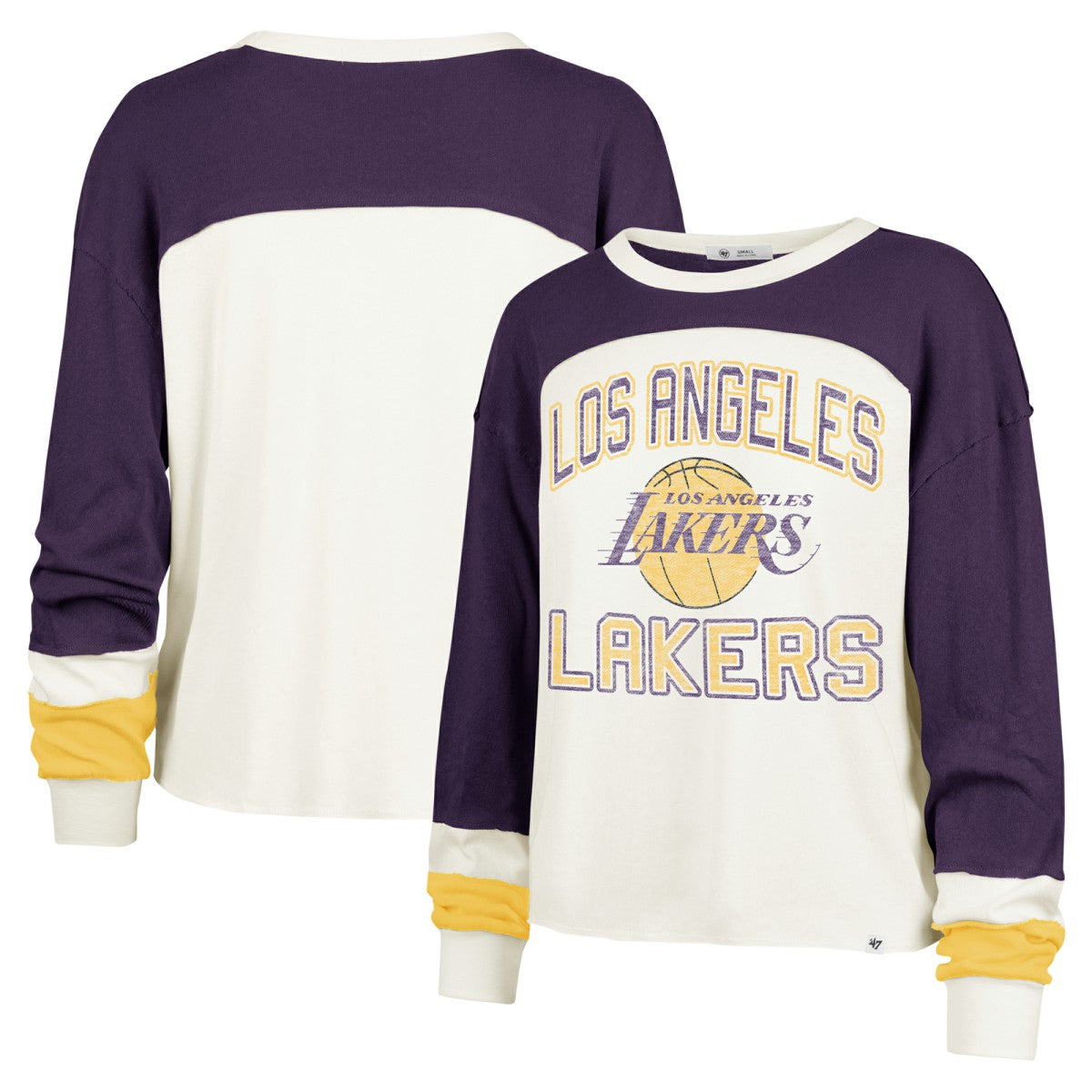 Los Angeles Lakers '47 Women's Curve Raglan Long Sleeve T-Shirt - Cream | 47 brand shop