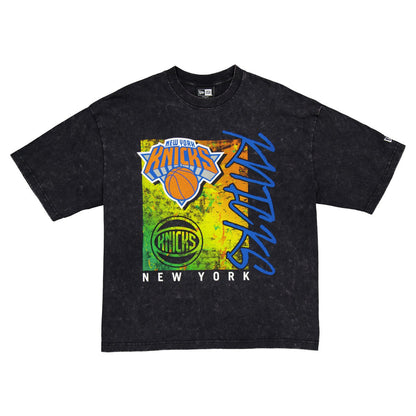 New York Knicks Sport Classics Enzyme Washed T-Shirt - Black | New Era for sale