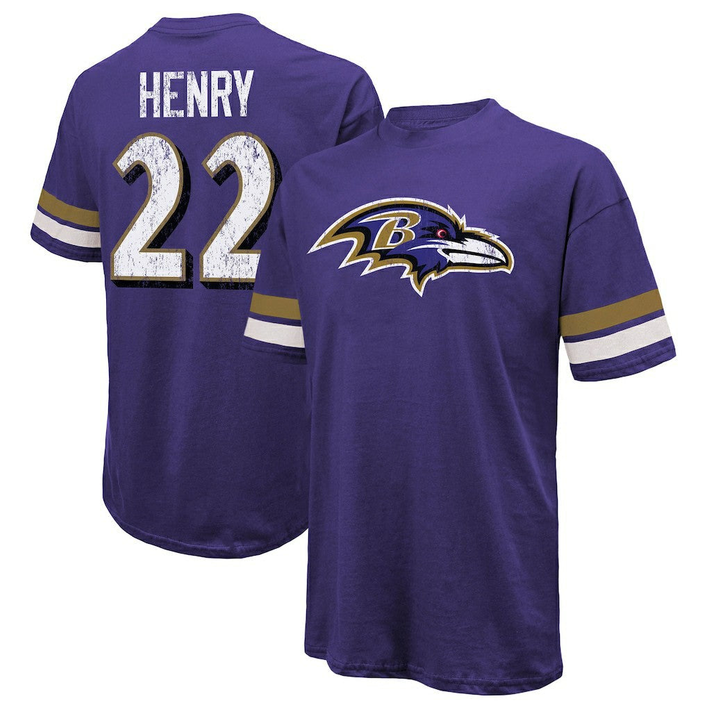 Derrick Henry Baltimore Ravens Majestic Threads Name & Number Oversized T-Shirt - Purple for sale