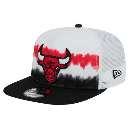Chicago Bulls Dip-Dye 9FIFTY A-Frame Trucker Snapback Hat - White/Black | New Era on sale