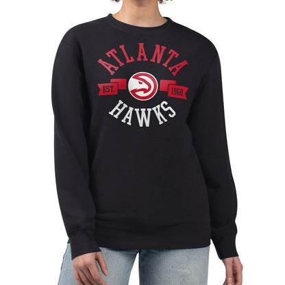 Atlanta Hawks G-III 4Her by Carl Banks Women's Large Team Logo Graphic Fleece Pullover Sweatshirt - Black for sale