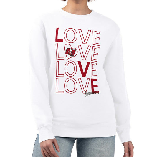 Tampa Bay Buccaneers G-III 4Her by Carl Banks Women's Lots of Love Graphic Fleece Pullover Sweatshirt - White online
