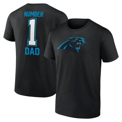 Carolina Panthers Father's Day #1 Dad T-Shirt - Black sale