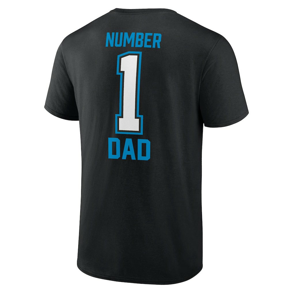 Carolina Panthers Father's Day #1 Dad T-Shirt - Black sale
