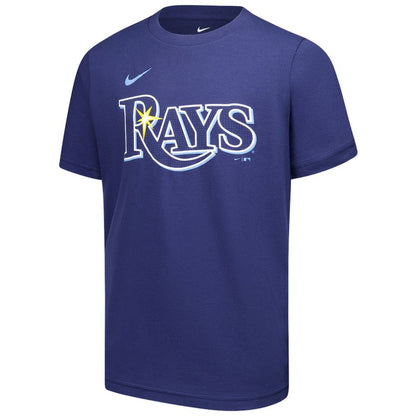 Junior Caminero Tampa Bay Rays Youth Name & Number T-Shirt - Navy | Nike