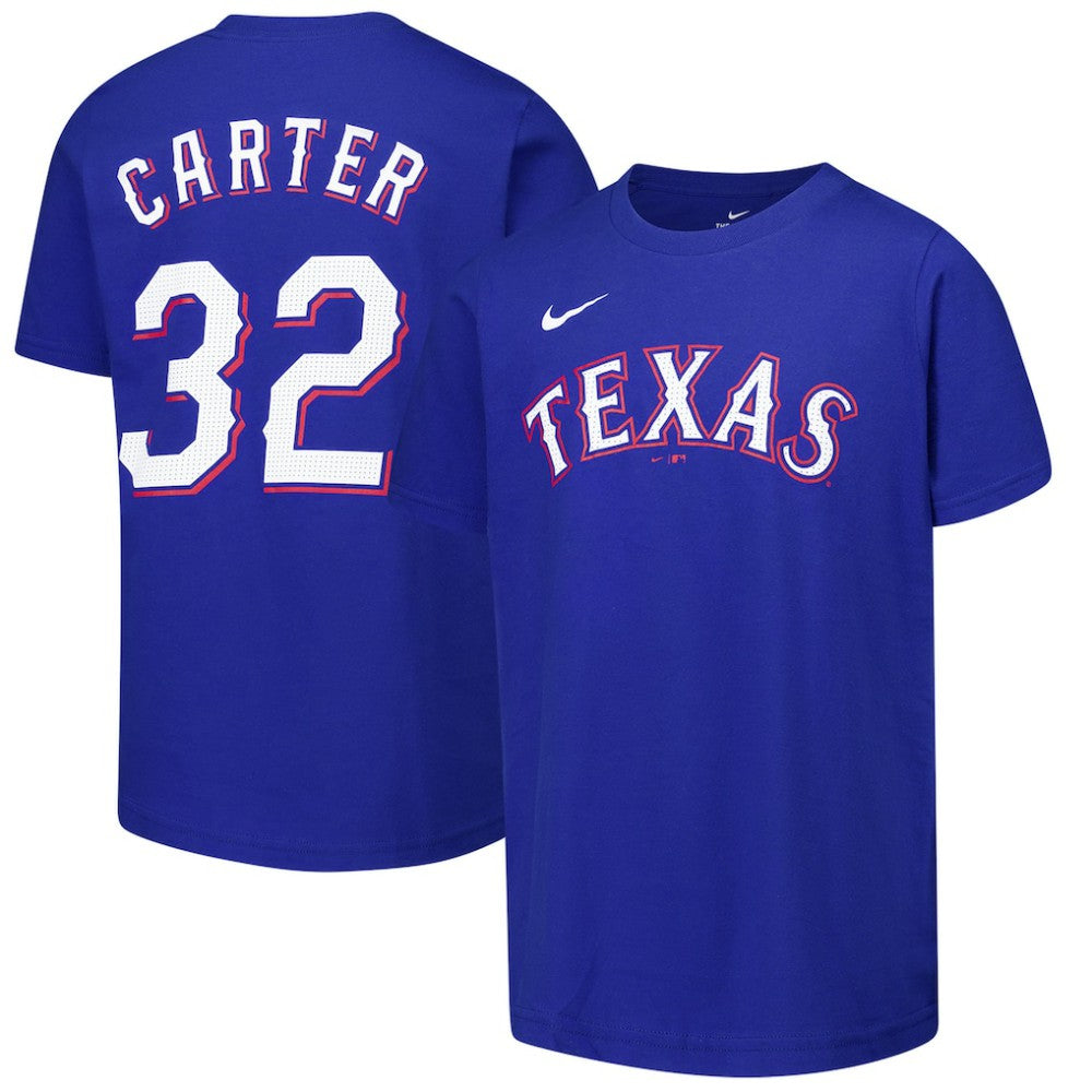 Evan Carter Texas Rangers Youth Name & Number T-Shirt - Royal | Nike