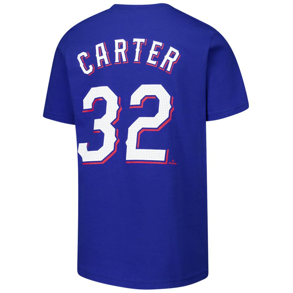 Evan Carter Texas Rangers Youth Name & Number T-Shirt - Royal | Nike
