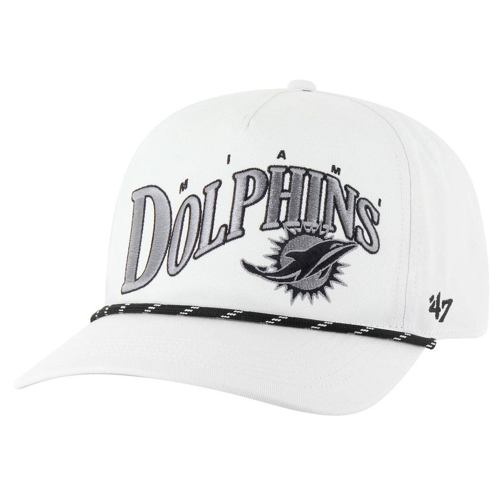 Miami Dolphins '47 Wave Speckle Hitch Rope Adjustable Hat - White cheap