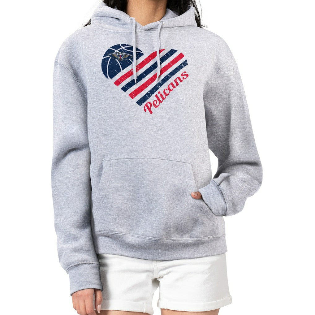 New Orleans Pelicans G-III 4Her by Carl Banks Women's Heart Pullover Hoodie - Heather Gray on sale