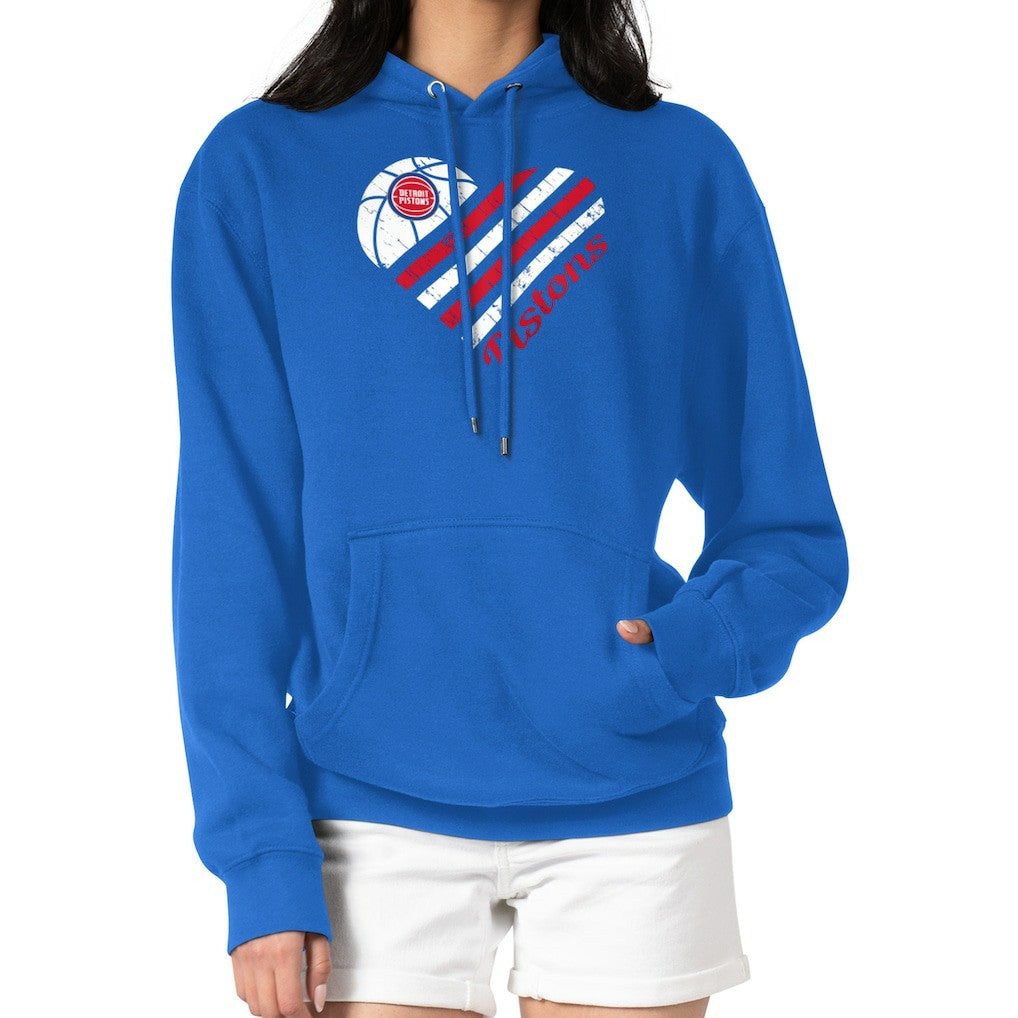 Detroit Pistons G-III 4Her by Carl Banks Women's Heart Pullover Hoodie - Blue discount
