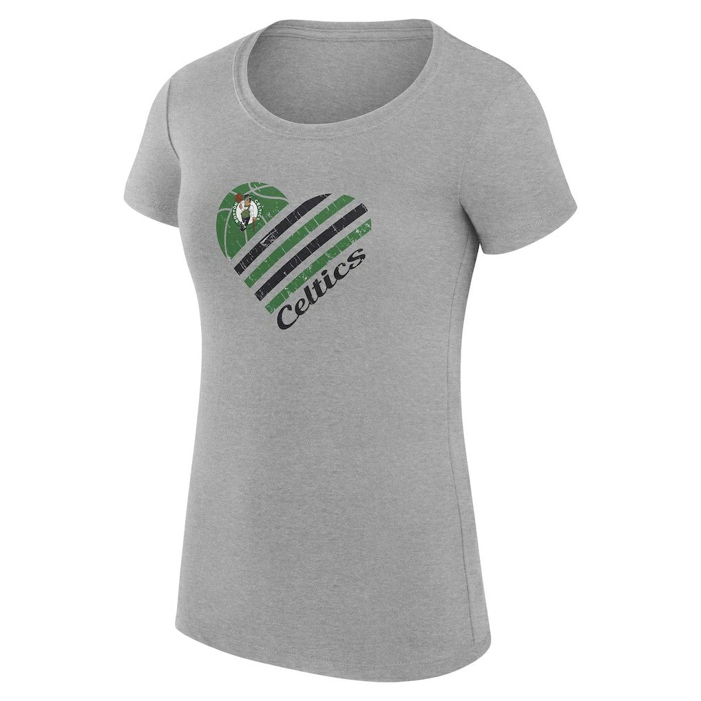 Boston Celtics G-III 4Her by Carl Banks Women's Super-Slim Fit Lightweight Heart T-Shirt - Heather Gray on sale