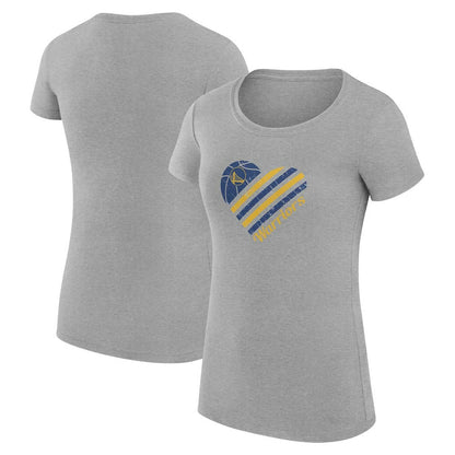 Golden State Warriors G-III 4Her by Carl Banks Women's Super-Slim Fit Lightweight Heart T-Shirt sale - Heather Gray online