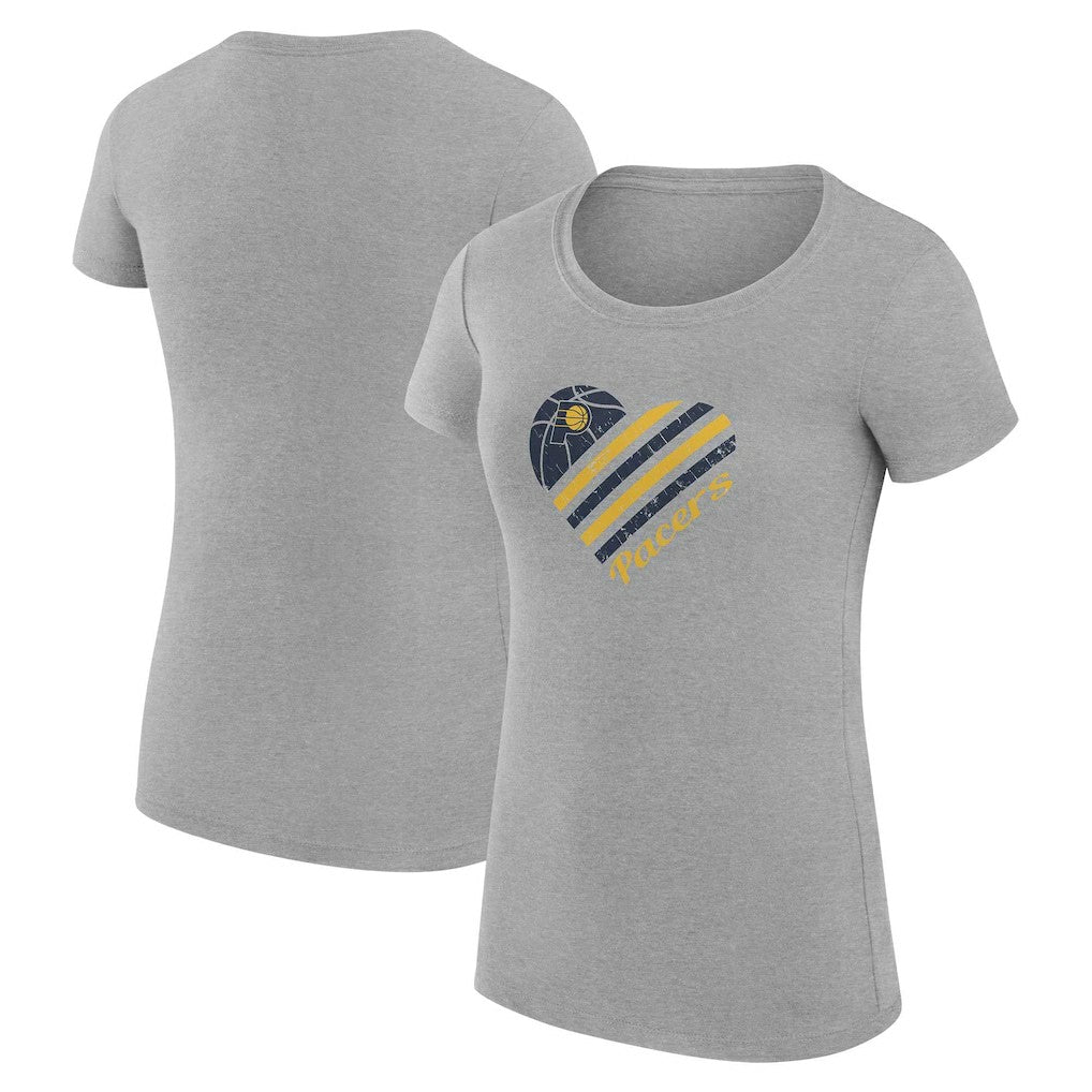 Indiana Pacers G-III 4Her by Carl Banks Women's Super-Slim Fit Lightweight Heart T-Shirt - Heather Gray online