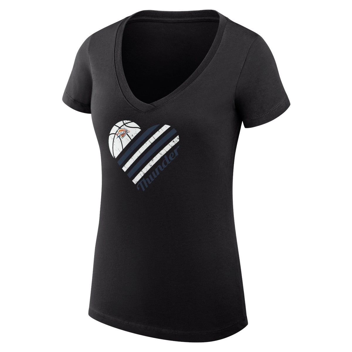 Oklahoma City Thunder G-III 4Her by Carl Banks Women's Super-Slim Fit Lightweight Heart V-Neck T-Shirt - Black online