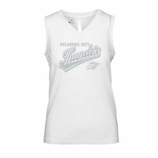 Oklahoma City Thunder Levelwear Women's Paisley Sweep V-Neck Tank Top - White for sale