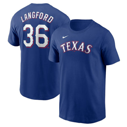 Wyatt Langford Texas Rangers Fuse Name & Number T-Shirt - Royal | Nike
