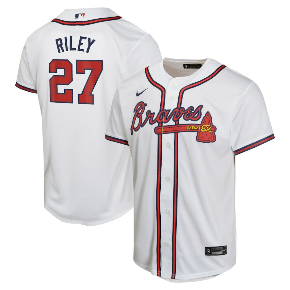 Austin Riley Atlanta Braves Youth Home Game Player Jersey - White | Nike