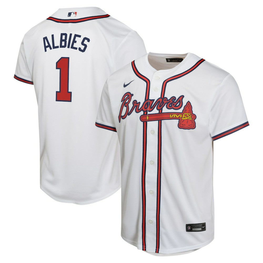 Ozzie Albies Atlanta Braves Youth Home Game Player Jersey - White | Nike