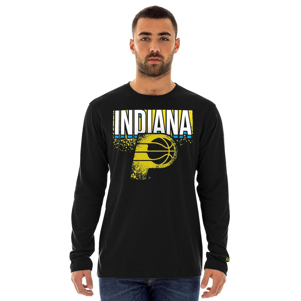 Indiana Pacers 2024/25 City Edition Long Sleeve T-Shirt - Black | New Era cheap
