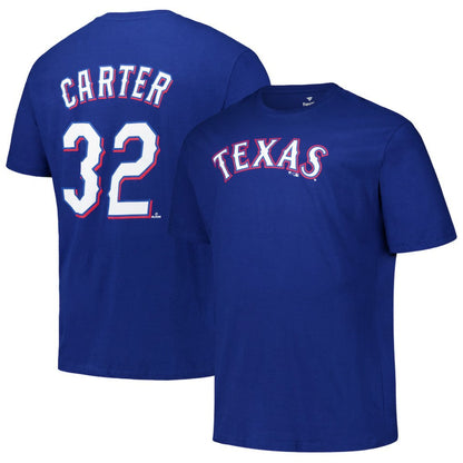 Evan Carter Texas Rangers Big & Tall Name & Number T-Shirt - Royal