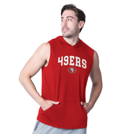 San Francisco 49ers MSX by Michael Strahan Action Sleeveless Pullover Hoodie - Scarlet sale