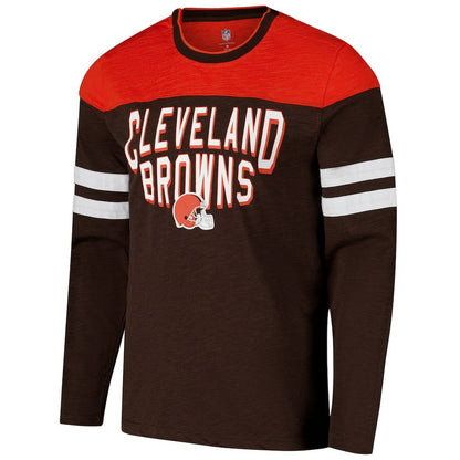 Cleveland Browns G-III Sports by Carl Banks Adaptive Hail Mary Long Sleeve T-Shirt - Brown/Orange online