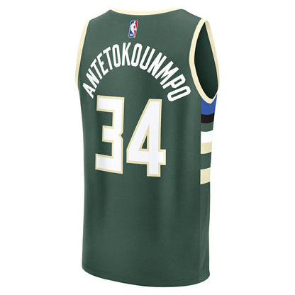 Giannis Antetokounmpo Milwaukee Bucks Fast Break Replica Player Jersey - Icon Edition - Hunter Green | Fanatics shop